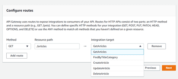 Route Config example