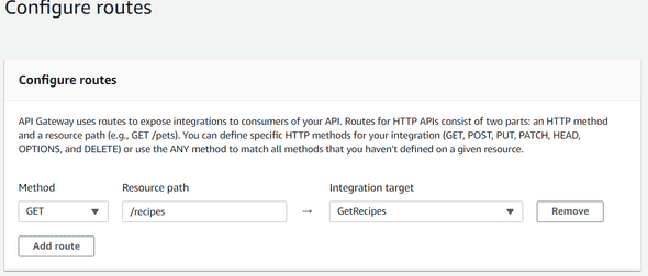 api route config